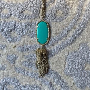 Teal Kendra Scott Tassel Necklace